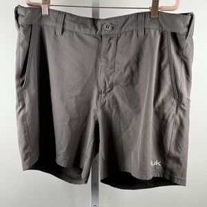 Huk Shorts Men's XXL Grey 6" PURSUIT Hybrid Performance Shorts Hiking Fishing